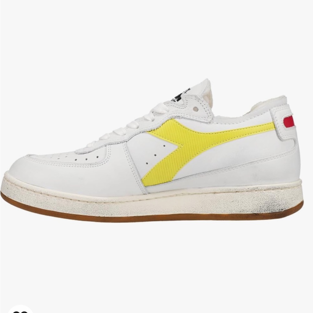 Diadora Mi Basket Row Cut Lace Up Sneakers Shoes Casual - White